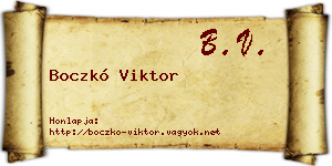 Boczkó Viktor névjegykártya