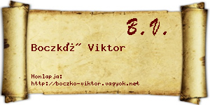 Boczkó Viktor névjegykártya